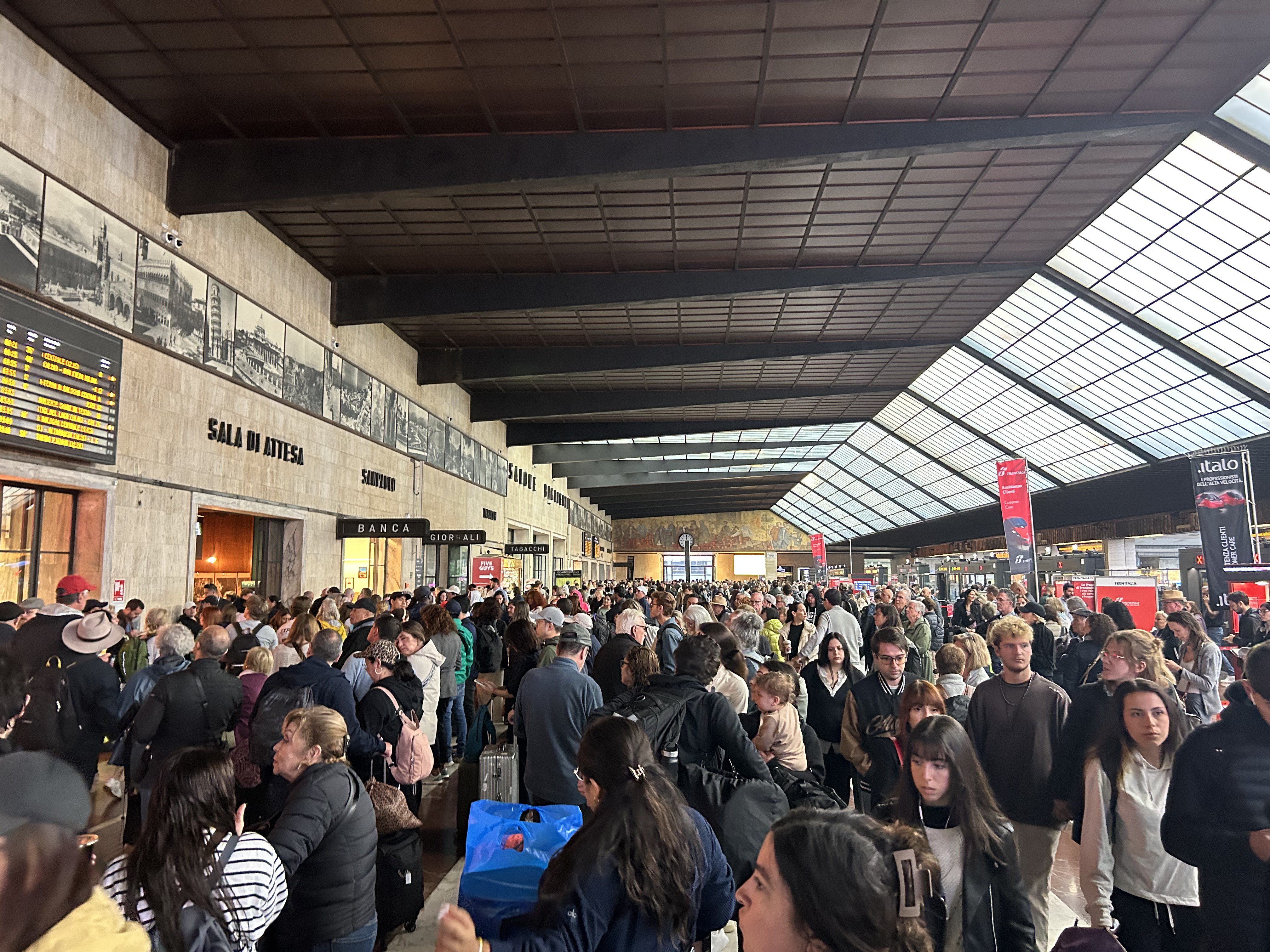 Crowd at the train station